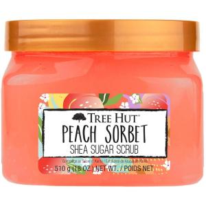 imageTree Hut Cherry Rave Shea Sugar Scrub  Exfoliating Body Scrub Removes Dead Dry Skin for a Soft ampamp Hydrated Feel  Limited Edition Fall  Nourishing Essential Body Care  18 fl ozPeach Sorbet
