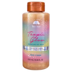 imageTree Hut Tropic Glow Sparkling Gel Wash Gently Cleanses and Leaves Skin Looking Fresh and Radiant Warm Scent with Almond Golden Amber and Sandalwood Body Wash 18 fl oz