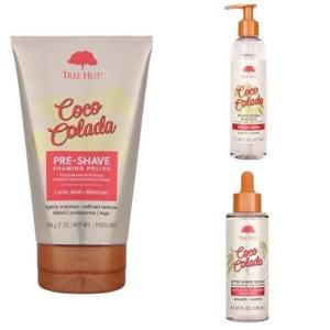 imageTree Hut Coco Colada Shave Routine Bundle PreShave Foaming Polish Moisturizing Shave Oil and After Shave Serum Exfoliates Hydrates ampamp Soothes for Smooth BumpFree Skin