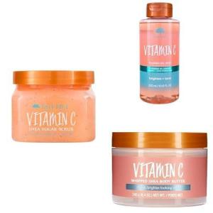 imageTree Hut Vitamin C Glow Bundle Sugar Scrub Foaming Gel Wash and Whipped Body Butter Exfoliate Hydrate Brighten ampamp Reveal Glowing Skin Nourishing Skin Care Set for All Skin Types Vegan