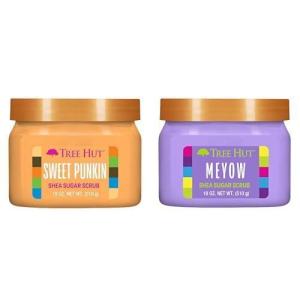imageTree Hut Shea Sugar Scrub Spooky Bundle Sweet Punkin ampamp Meyow Halloween Skincare gift Natural Exfoliant to Smooth and Hydrate Skin 18 oz