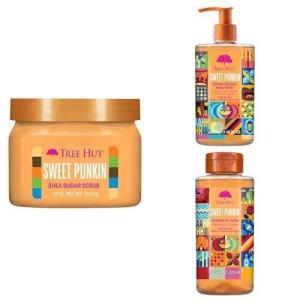 imageTree Hut Sweet Punkin Body Care Trio  Exfoliating Scrub Foaming Body Wash ampamp Hydrating Hand Wash  Fall Scented Skincare for Soft Nourished Skin  3Piece Bundle
