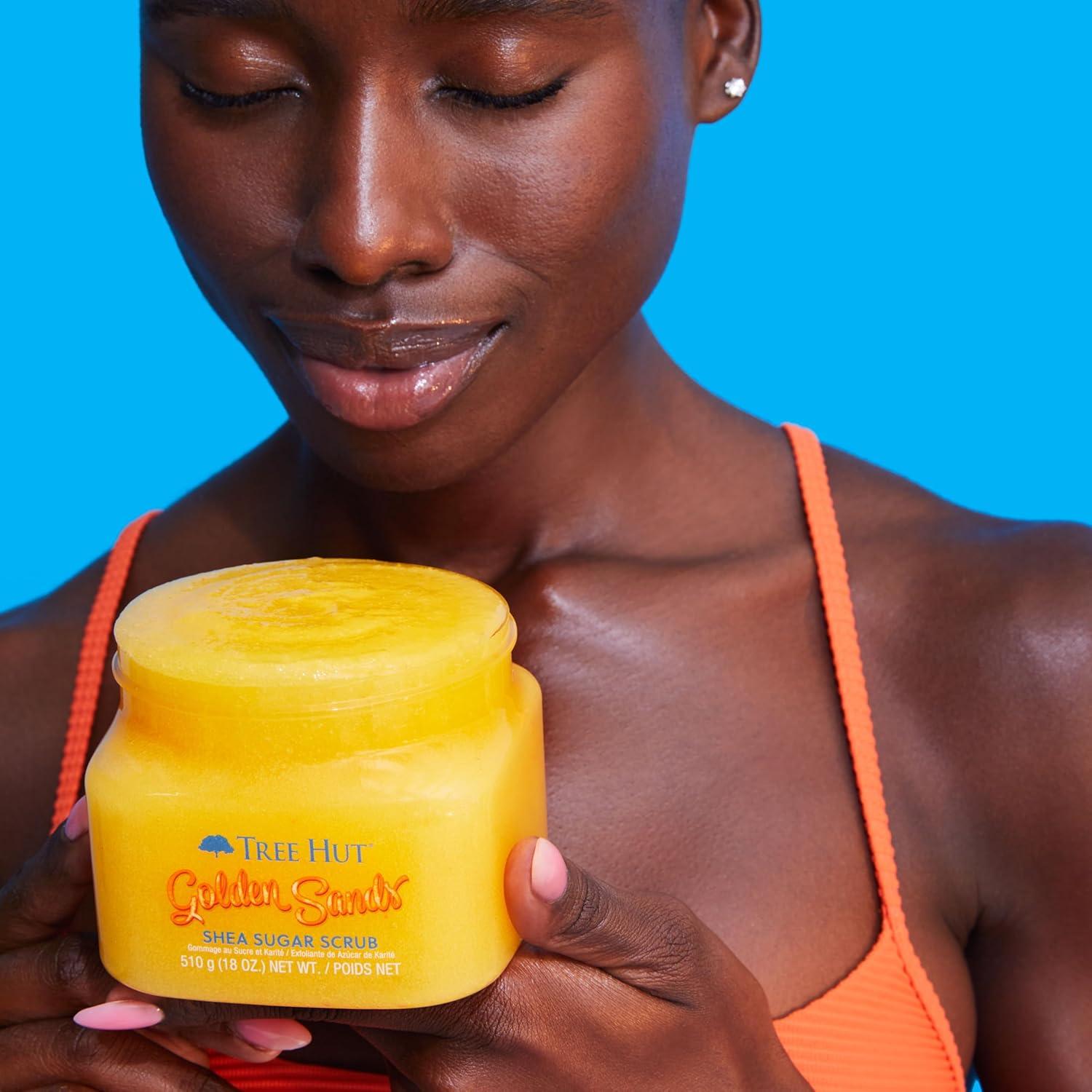 imageTree Hut Shea Sugar Scrub Golden Sands  Exfoliating Body Scrub Removes Dead Dry Skin for a Soft ampamp Hydrated Feel  Nourishing Essential Body Care  18 fl oz