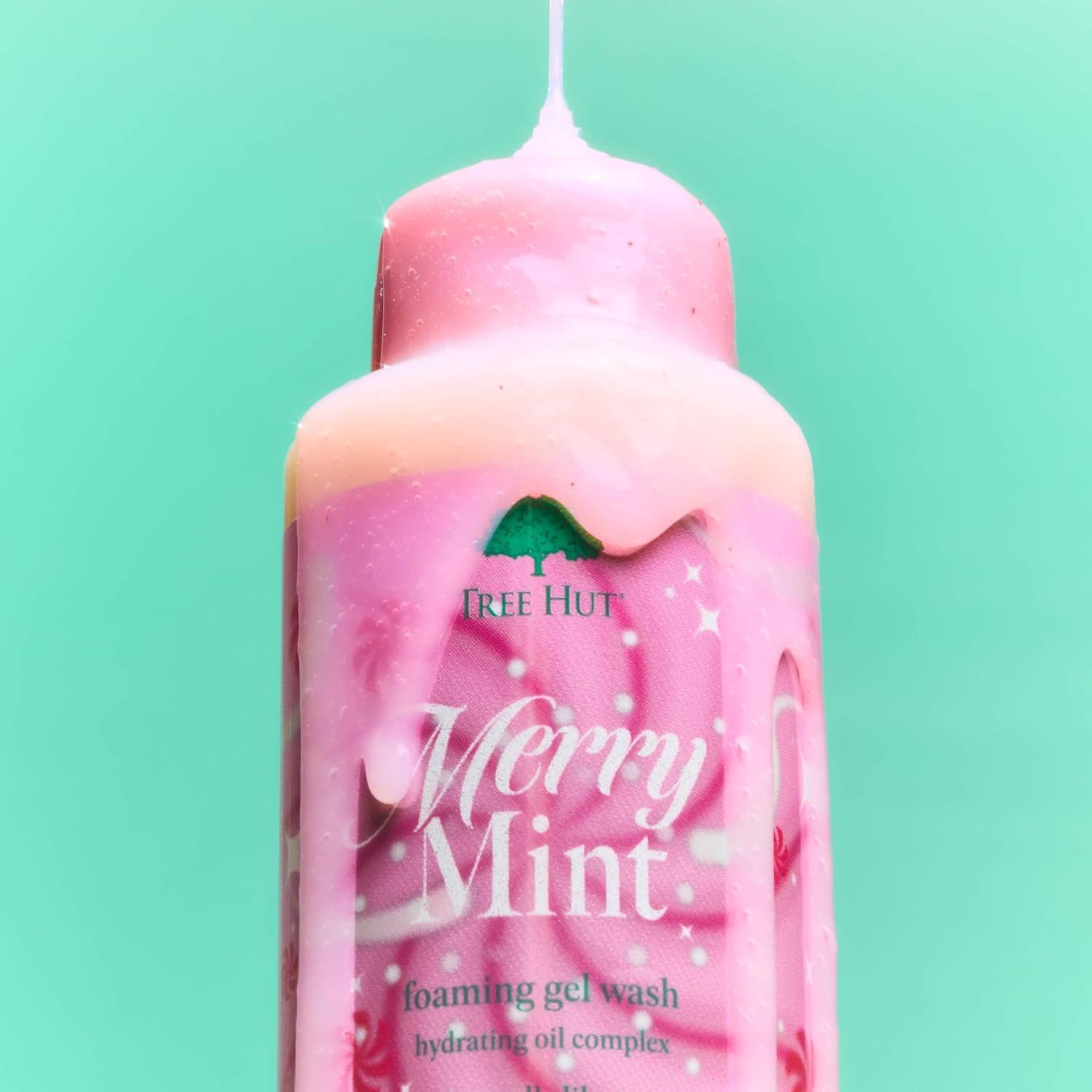imageTree Hut Merry Mint Foaming Gel Body Wash  18 fl oz  Cleanses Soothes and Renews in the Shower  Made with Shea Butter 18 oz