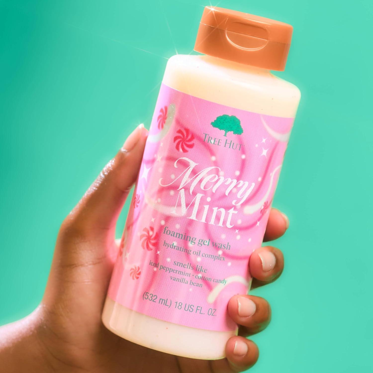 imageTree Hut Merry Mint Foaming Gel Body Wash  18 fl oz  Cleanses Soothes and Renews in the Shower  Made with Shea Butter 18 oz