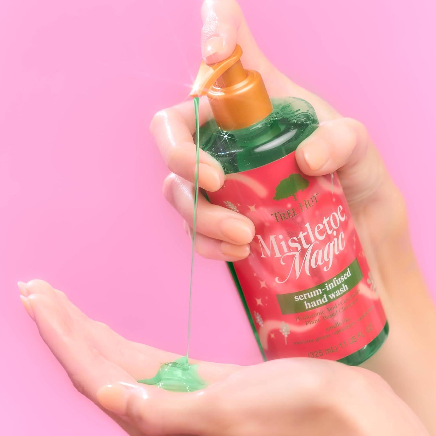 imageTree Hut Mistletoe Magic Serum Infused Hand Wash Nourish ampamp Hydrate Hands with Strengthening Skin Care Long Lasting Scent Cleanse ampamp Lock in Moisture 11 fl oz