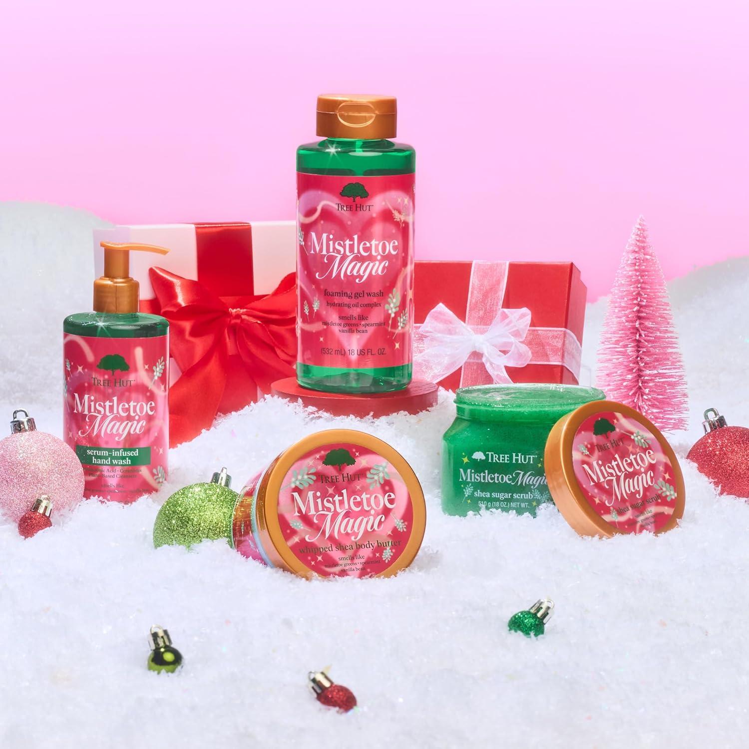 imageTree Hut Mistletoe Magic Shea Sugar Scrub Exfoliating Body Scrub Removes Dead Dry Skin for a Soft ampamp Hydrated Feel Nourishing Essential Body Care 18 fl oz