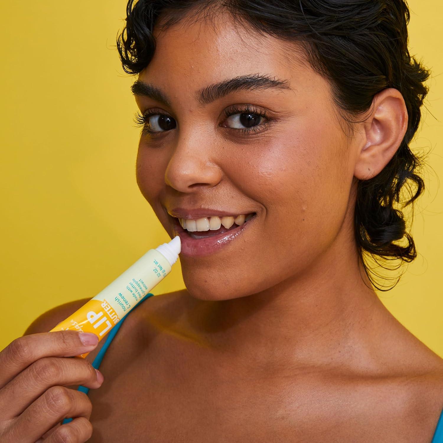 imageTree Hut Sugarlips Lip Butter Lock in Moisture ampamp Nourish Skin for Full Hydrated Lips Essential Lip Care 052 Fl ozPineapple