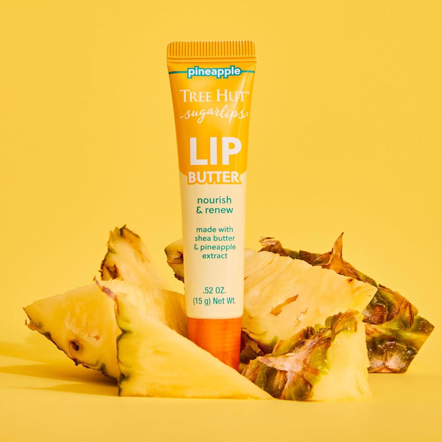 imageTree Hut Sugarlips Lip Butter Lock in Moisture ampamp Nourish Skin for Full Hydrated Lips Essential Lip Care 052 Fl ozPineapple