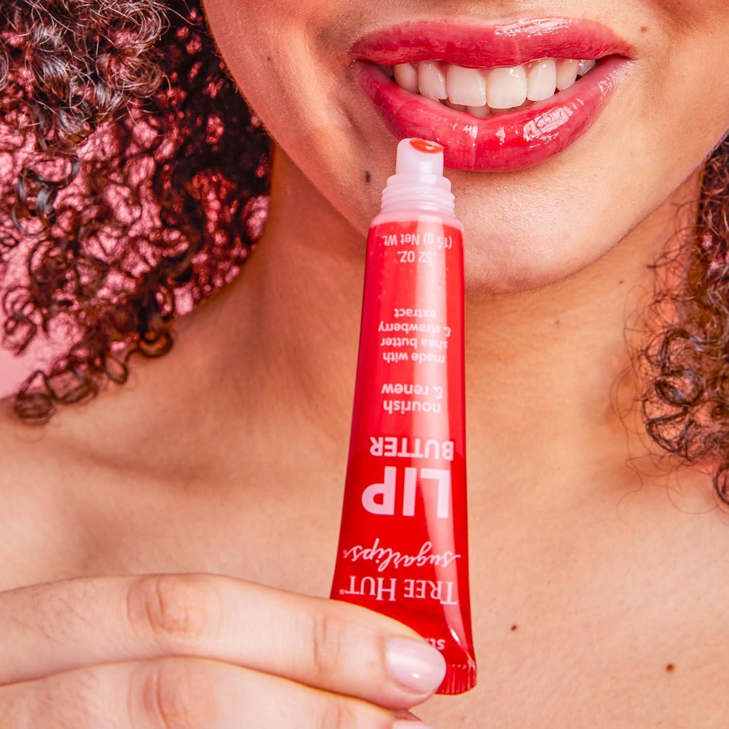 imageTree Hut Sugarlips Lip Butter Lock in Moisture ampamp Nourish Skin for Full Hydrated Lips Essential Lip Care 052 Fl ozStrawberry