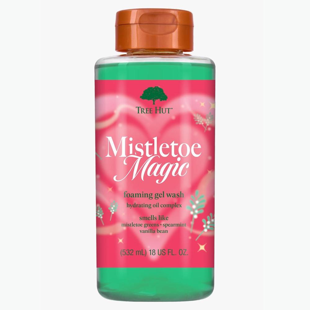 imageTree Hut Mistletoe Magic Foaming Gel Body Wash Cleanses Soothes and Renews in the Shower  Made with Shea Butter 18 fl oz