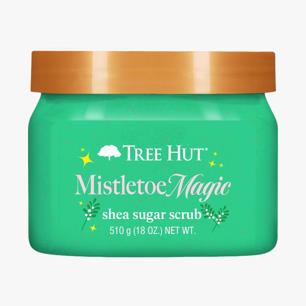 imageTree Hut Mistletoe Magic Shea Sugar Scrub Exfoliating Body Scrub Removes Dead Dry Skin for a Soft ampamp Hydrated Feel Nourishing Essential Body Care 18 fl oz