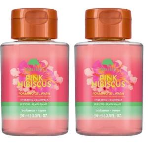 imageTree Hut Pink Hibiscus Foaming Gel Wash Hydrating Body Wash Travel Size 33oz33 Fl Oz Pack of 2