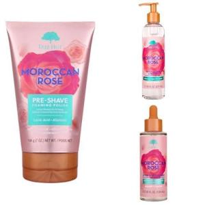 image:imageTree Hut Moroccan Rose Shave Routine Bundle PreShave Foaming Polish Moisturizing Shave Oil and After Shave Serum Exfoliates Hydrates amp Soothes for Smooth Soft Skin